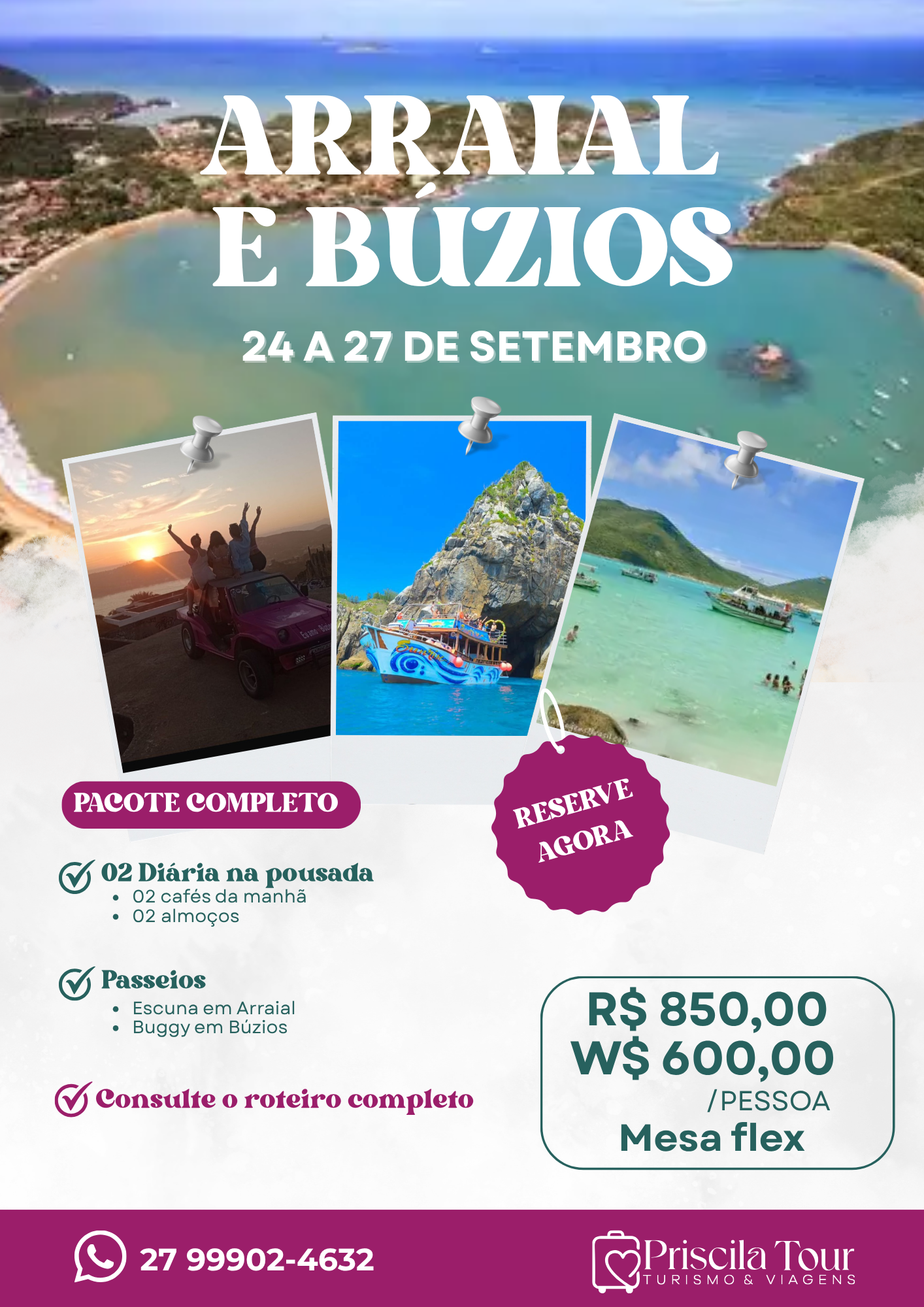 Pacote de viagem para Arraial e Buzios